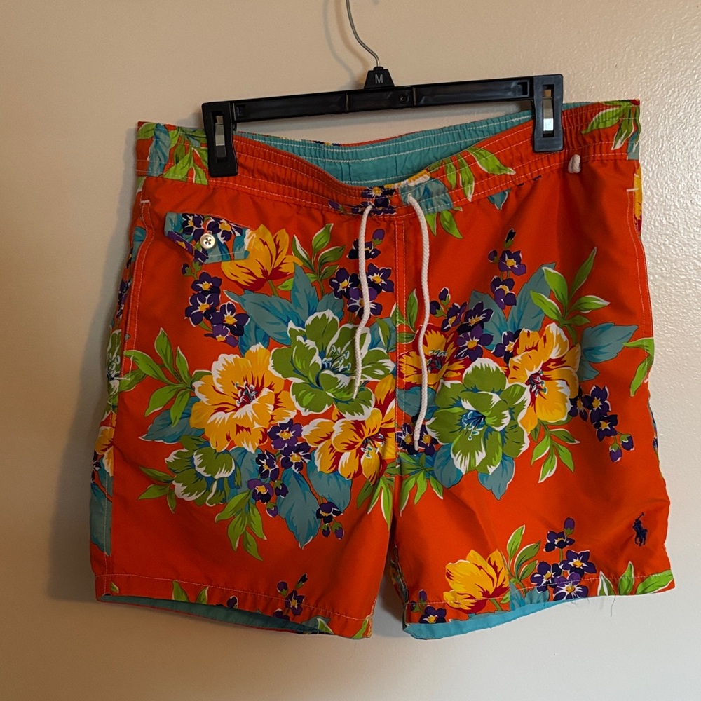 Polo by Ralph Lauren Orange Floral Swim Trunks